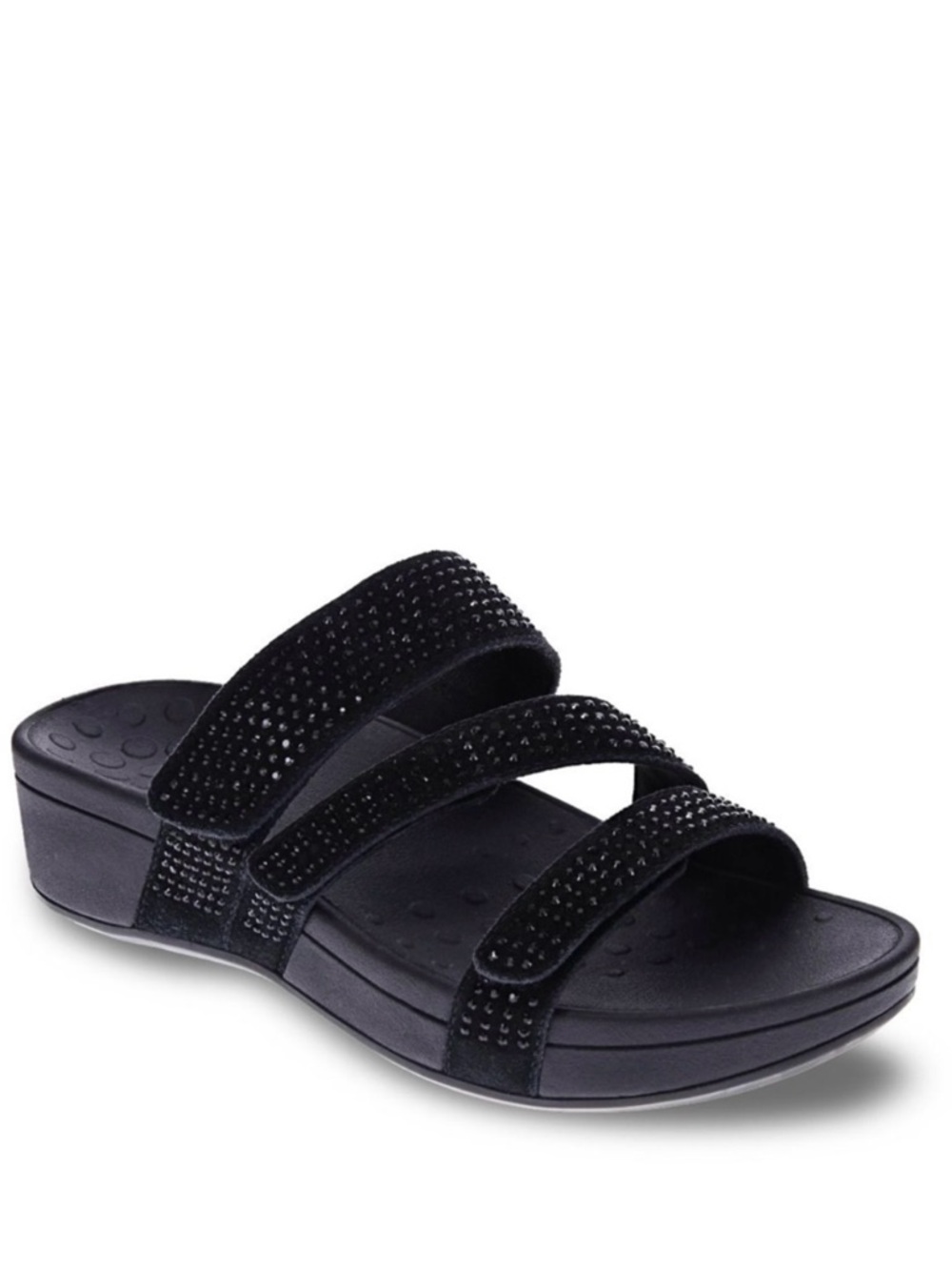 Vionic Alexis Platform Orthotic Sandals Slides Black Adjustable Straps Size 9 M